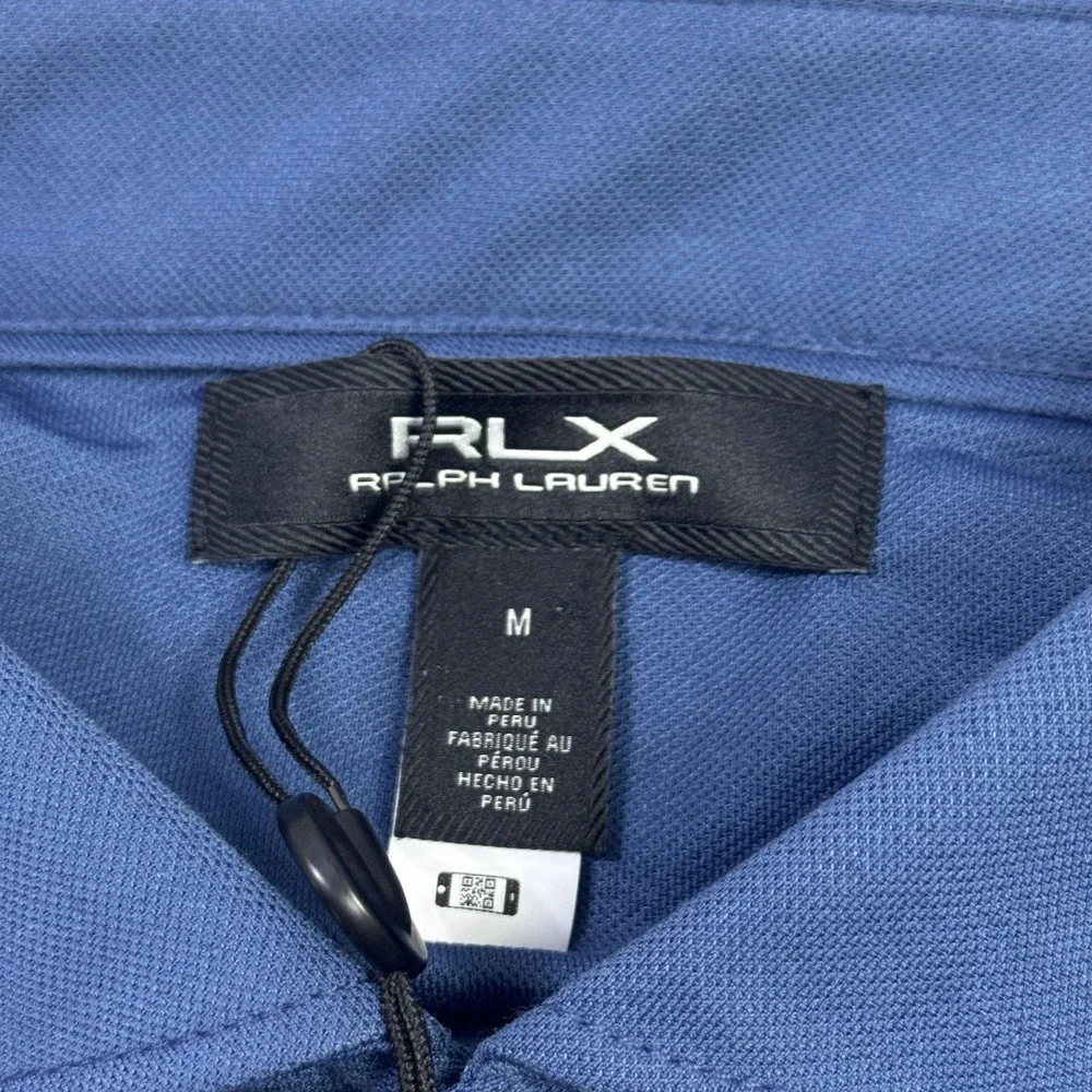 RLX Ralph Lauren Polo Shirt Mens M Blue Short Sleeve Polyester Moisture Wicking - Picture 3 of 13